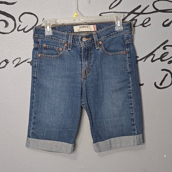 Levi's 515 Bermuda Denim Jean Shorts Mid Rise Rolled Cuff, 4 - Picture 1 of 7